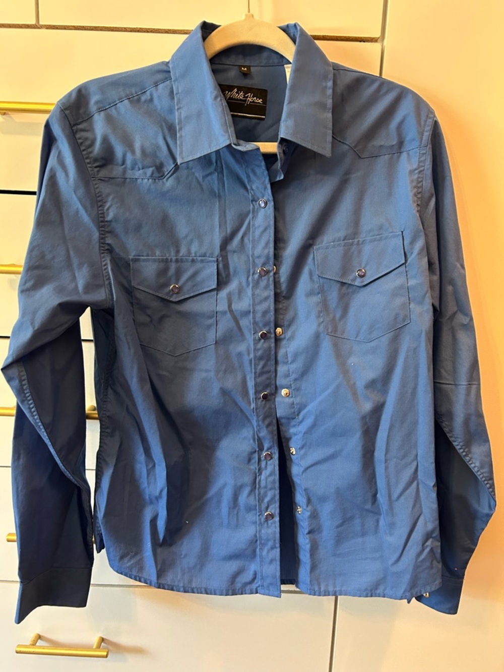 White House Blue Button-Down Western Shirt - Women's